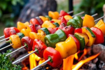Овощные шашлыки с перцем и цукини: легкий рецепт