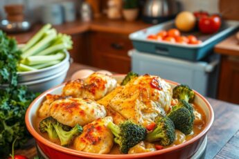 Вкусная запеканка с курицей и брокколи, простой рецепт