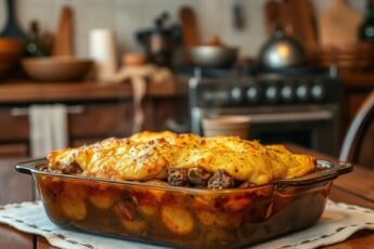 Запеканка с мясом и картошкой под хрустящей корочкой