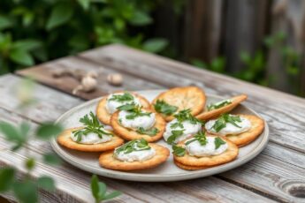 Хрустящие крекеры с сыром и зеленью, простой рецепт