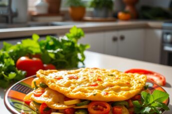 Вкусный омлет с овощами для бодрого утра