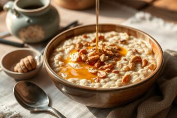 Пшеничная каша с медом и орехами, полезный завтрак